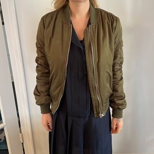 Top Shop Olive Green Bomber Jacket -  Women's 8